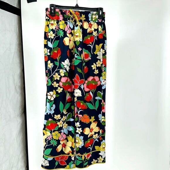 Woman’s kate spade new york XXS Flower Bed Twill Pants Flower Patterns Wide Leg - Picture 6 of 14